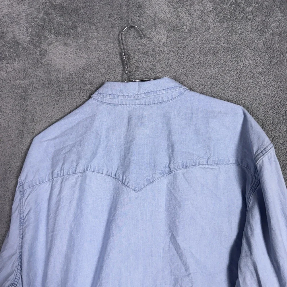 Levis Shirt Mens XXL 2XL Denim Pearl Snap Cowboy Western Barstow Light Wash